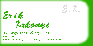 erik kakonyi business card