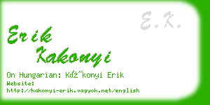 erik kakonyi business card